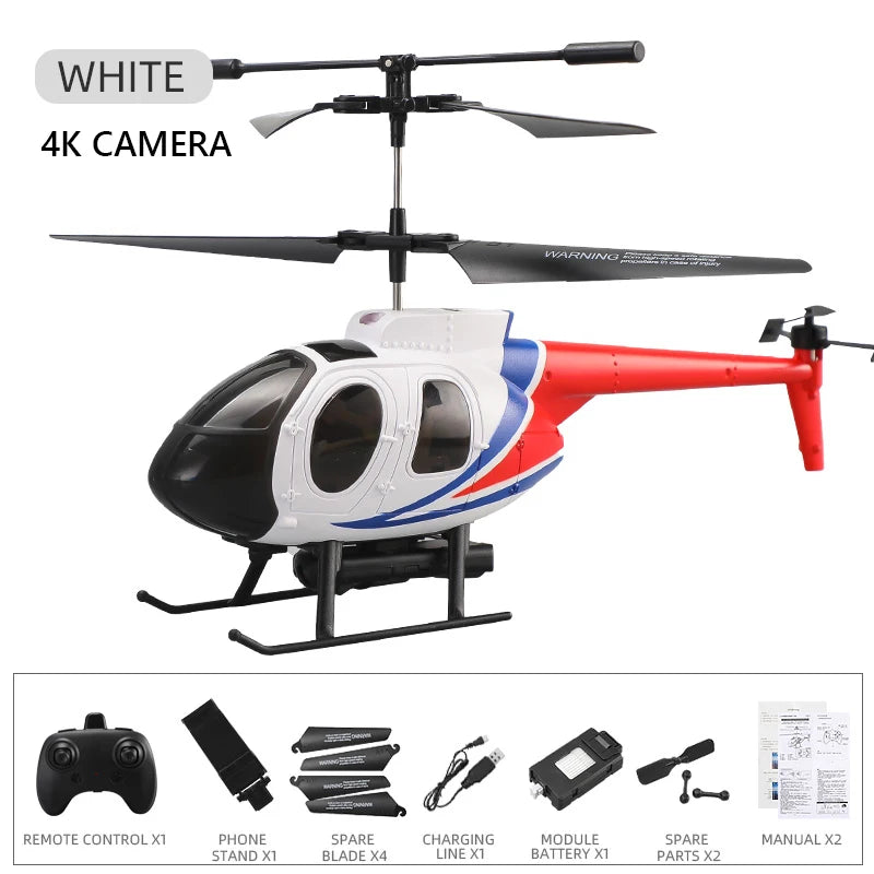 6Ch RC Helicopter &ndash; 4K Aerial Photography White 4K Camera