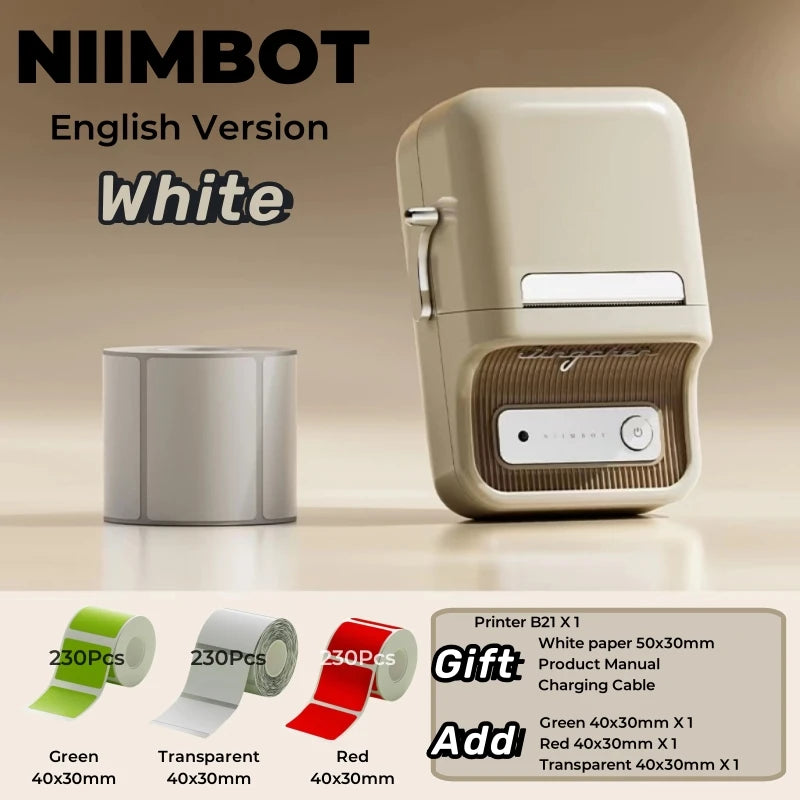 NIIMBOT B21 Label Printer &ndash; Portable Thermal Label Printer White Package 2