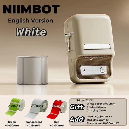 NIIMBOT B21 Label Printer &ndash; Portable Thermal Label Printer White Package 2