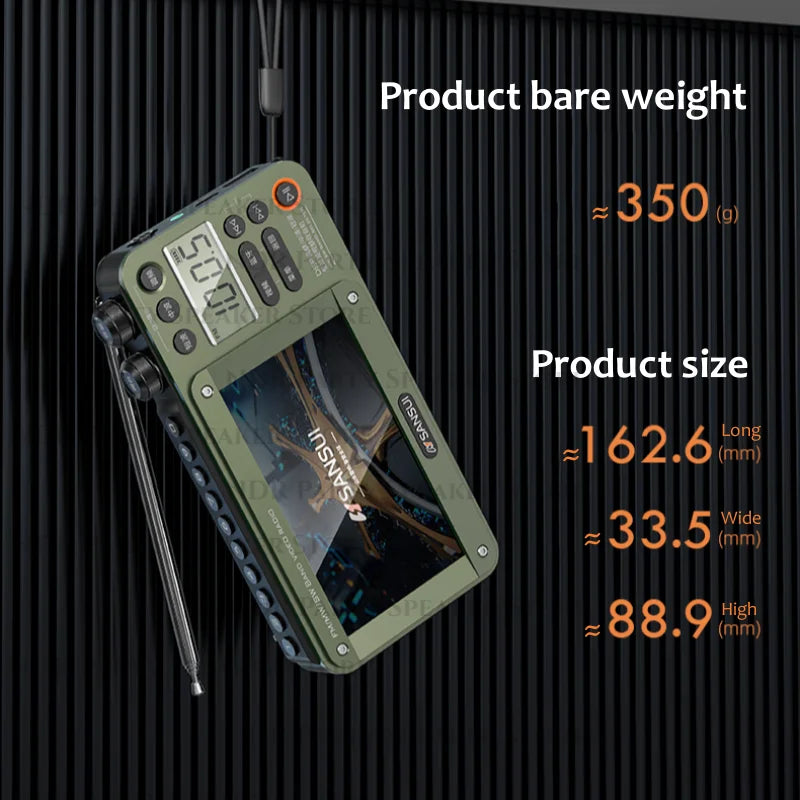 F50 Portable Rechargeable Radio &amp; Bluetooth Speaker with Video Player