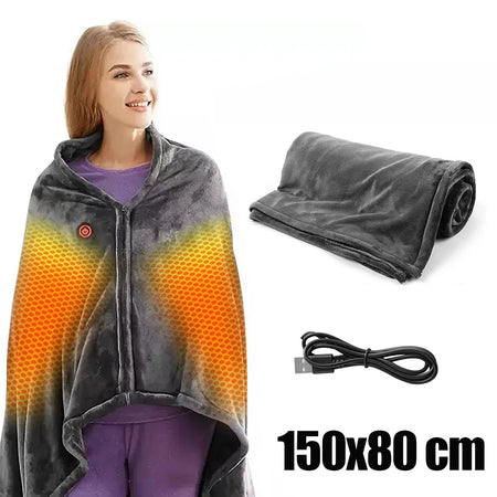 Wearable Heating Electric Blanket Shawl - Fast Heating 150x80cm