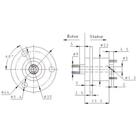 2/4/6/12 Channels Slip Ring With 5mm Hole &ndash; High Current 2A