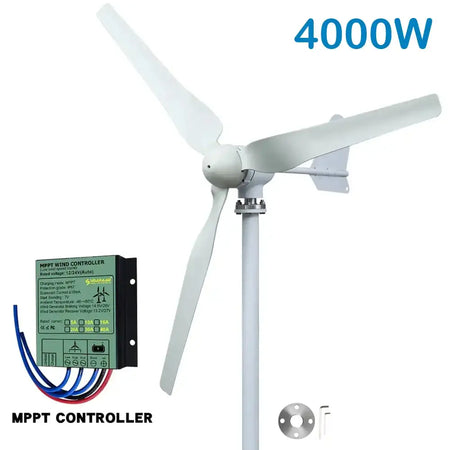 Poland 4000W 12V 24V 48V Wind Turbine Generator With Solar Panels Lifepo4 Battery Homeus Free Energ 220V Household Appliances With MPPT Control / 4000W / Poland|48V