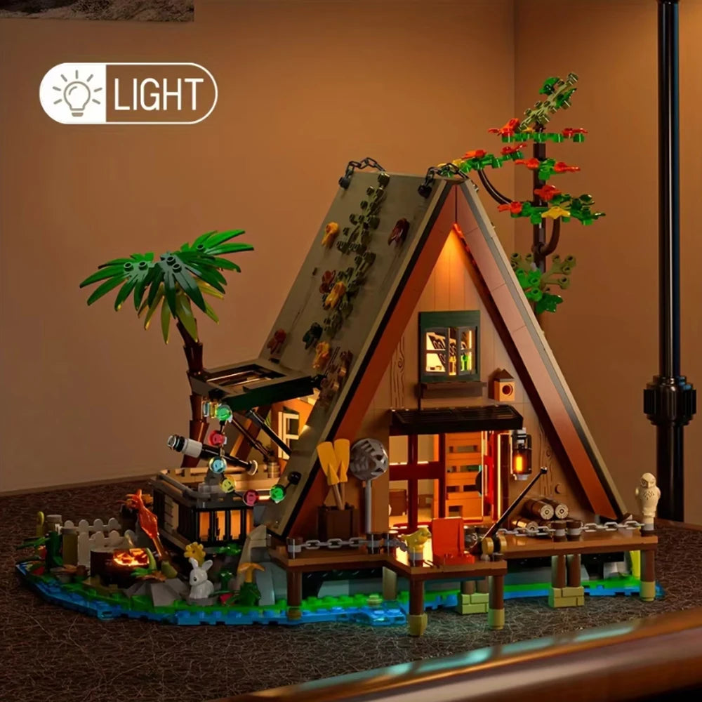 Forest House Blocks With LED Tree Cabin &ndash; LED Lighting