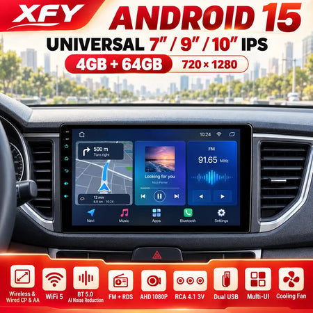 Android 15 2Din Car Radio With Wireless CarPlay For VW Audi by InterCyprus Trading Ltd