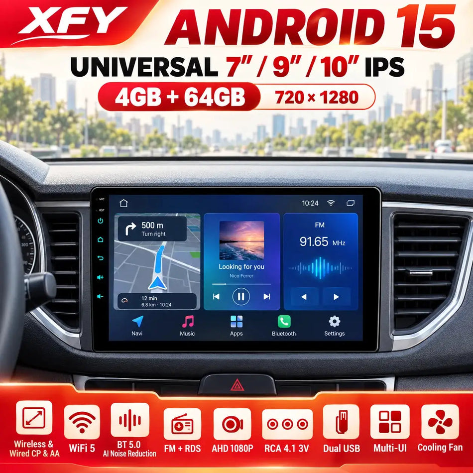 Android 15 2Din Car Radio With Wireless CarPlay For VW Audi by InterCyprus Trading Ltd