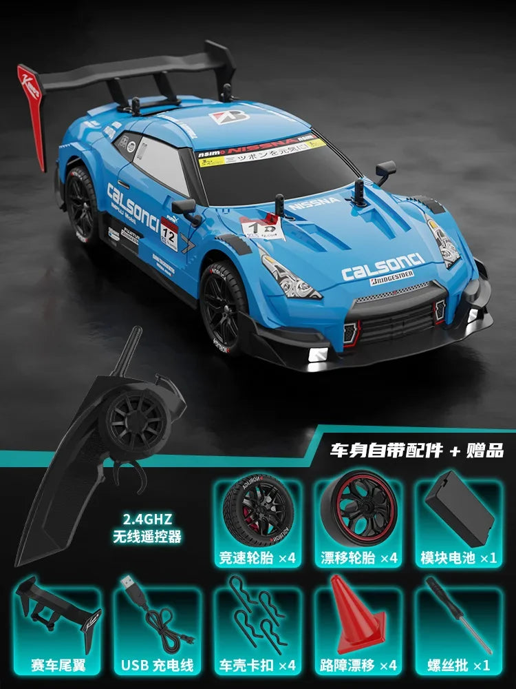 GTR 2.4G 4WD Drift Racing Car - Remote Control Off-Road Vehicle for Kids Blue