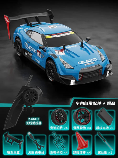 GTR 2.4G 4WD Drift Racing Car - Remote Control Off-Road Vehicle for Kids Blue