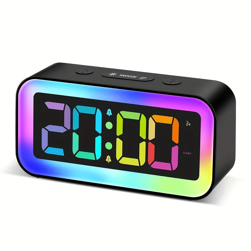 Smart LED Voice-Controlled Alarm Clock black