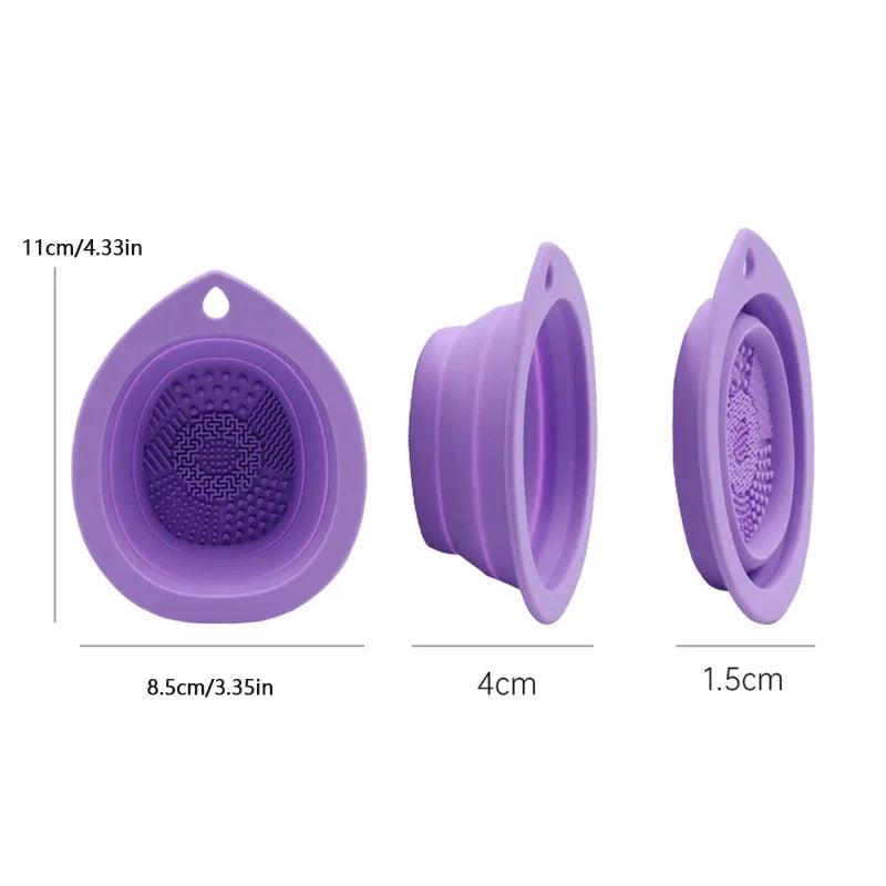 Foldable Silicone Makeup Brush Cleaner &amp; Cosmetic Scrubber