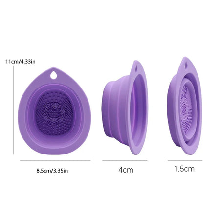 Foldable Silicone Makeup Brush Cleaner &amp; Cosmetic Scrubber