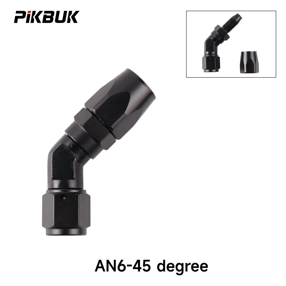 PIKBUK Aluminum AN4 6 8 10 12 Forged Type Swivel Hose End Fitting Adapter Oil Cooler Fuel Line Straight 45 90 Degree by InterCyprus Trading Ltd
