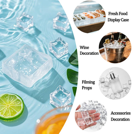 Clear Acrylic Fake Ice Cubes for Photography &amp; Decoration
