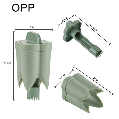 2025 Chili Seed Remover &amp; Bell Pepper Cutter - 2 In 1 Kitchen Gadget Green bagged