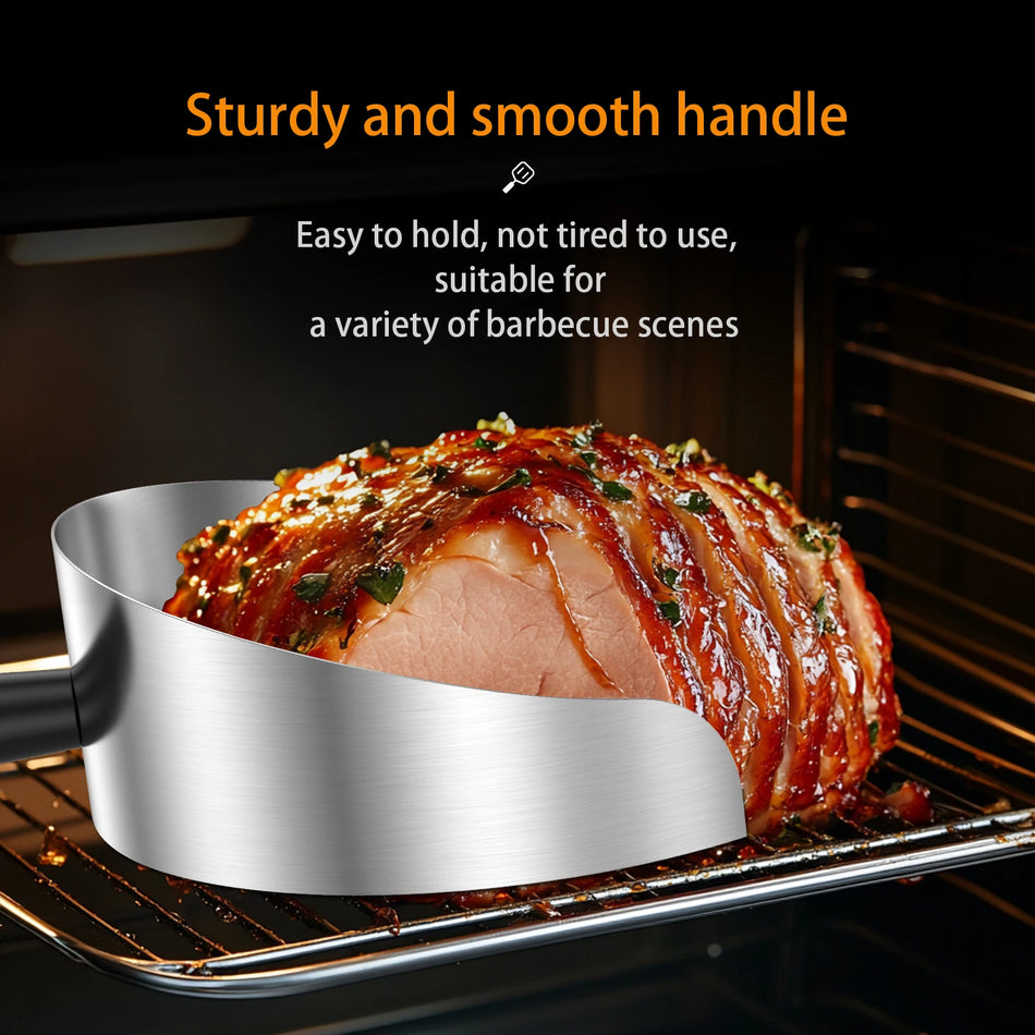 Rostfritt Stål Rotisserie Fångstpanna för Doner Kebabs, Nonstick Meat Shovel