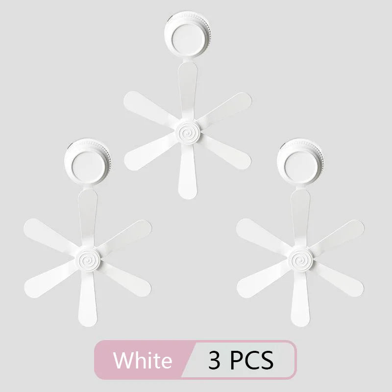 3PCS Wall Mounted Air Guide Fan - Adjustable Windmill White 3PCS