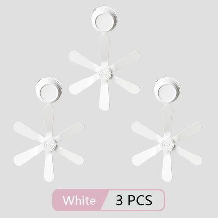 3PCS Wall Mounted Air Guide Fan - Adjustable Windmill White 3PCS