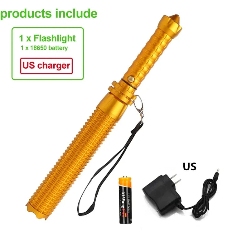 Baseball Bat LED Flashlight Aluminum Alloy &ndash; Ultra Bright US with Battery