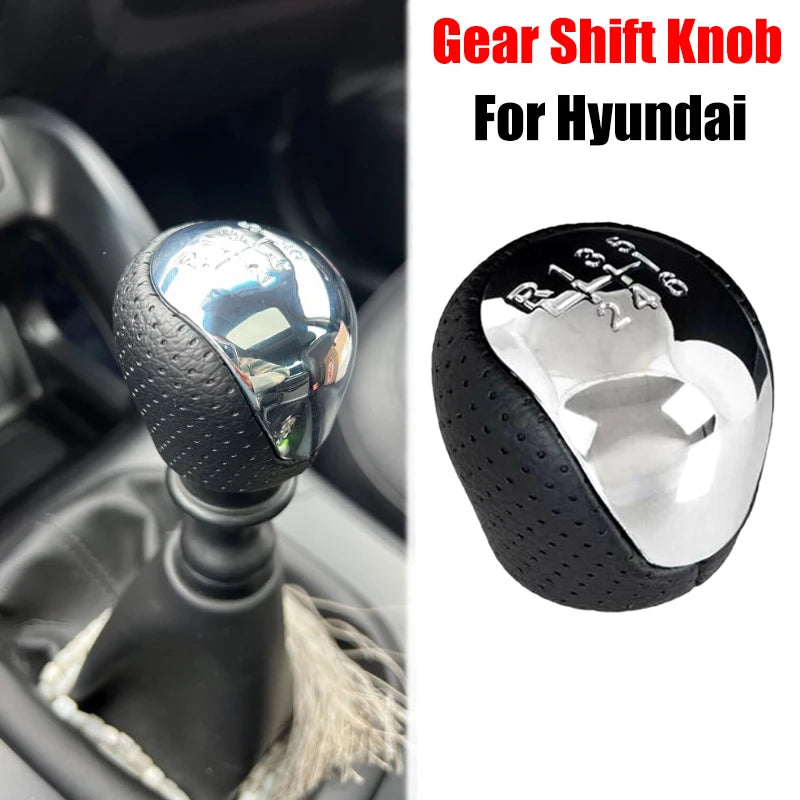 Versnellingspook Knop voor Hyundai Forte Cerato I30 6 Versnellingen Handmatig PU Leer Chroom Accent