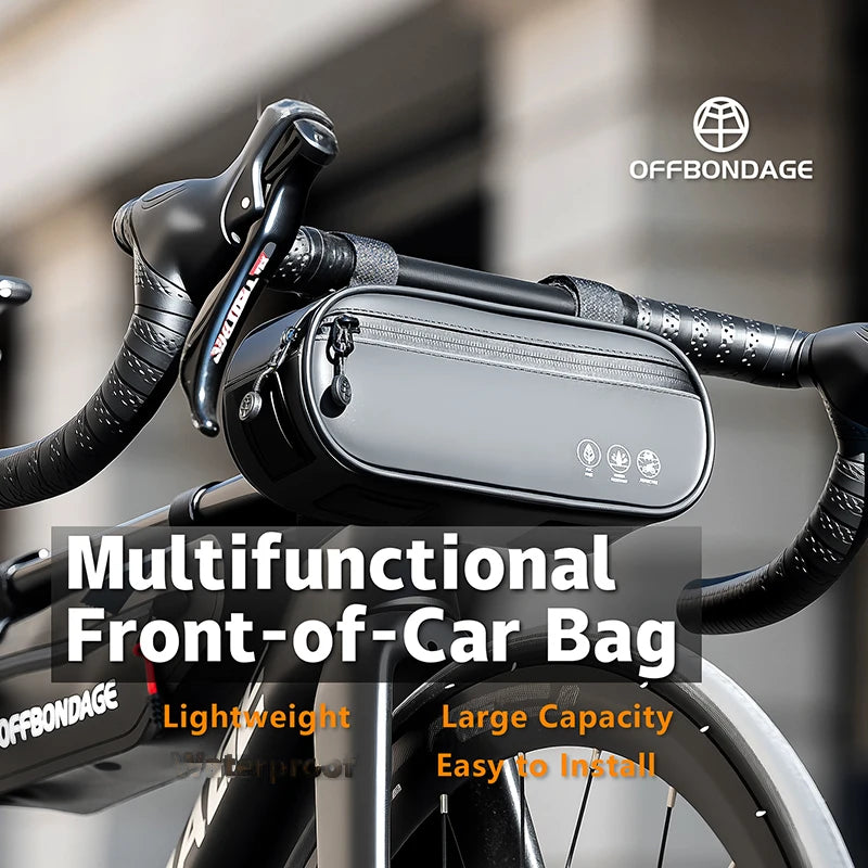OFFBONDAGE Cykeltaske, 1.9L Toprør- og Styrtaske, Vandtæt Nylon