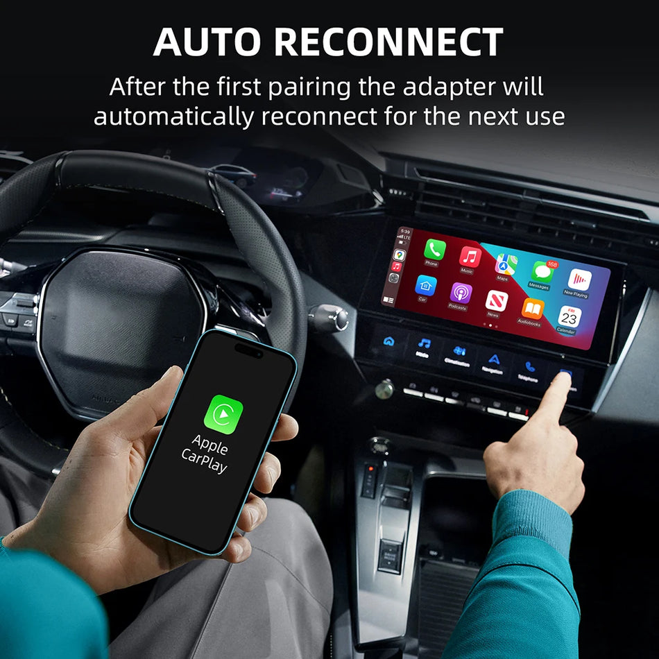 Bezprzewodowy adapter CarPlay Android Auto 2 w 1, Plug And Play, 5GHz WiFi