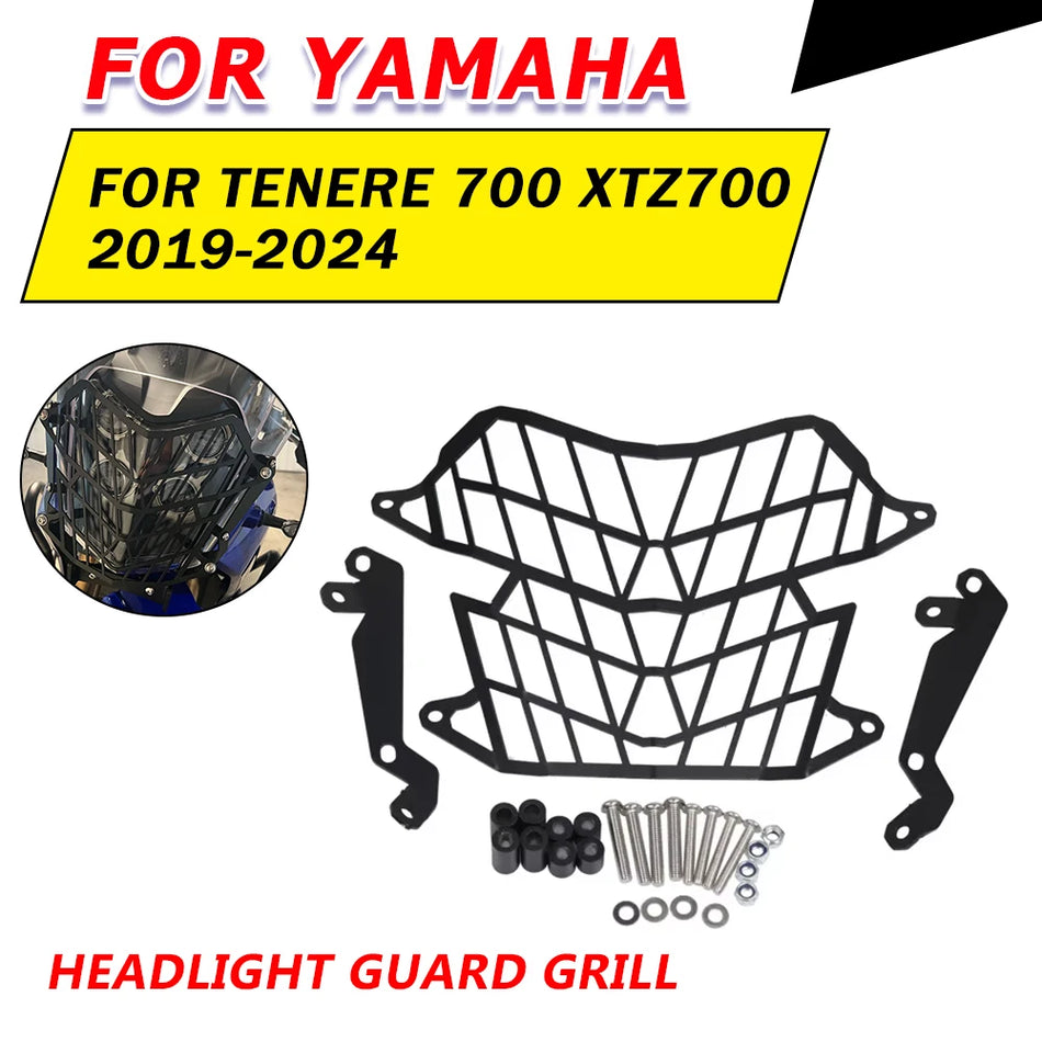 Protection de phare Yamaha Tenere 700 avec couvercle de grille de protection en aluminium pour 2019 à 2024