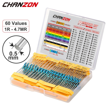 CHANS 60 Values Metal Film Resistors Kit &ndash; High Precision 1% Tolerance CHINA