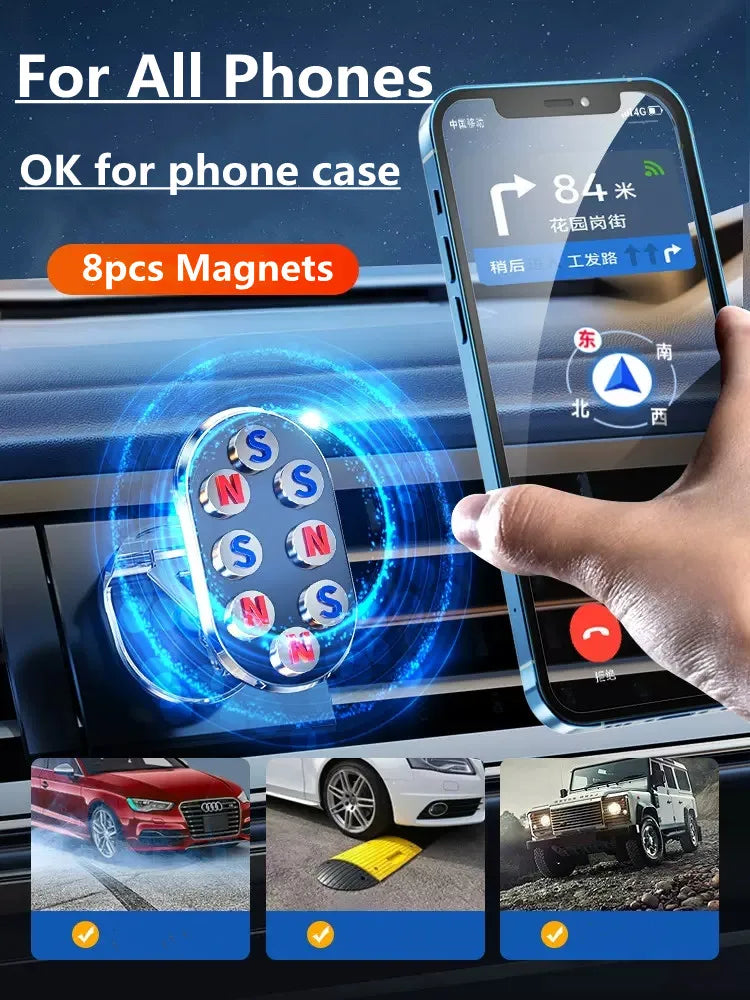 🟠 1080 περιστρεφόμενο μαγνητικό αυτοκίνητο Holder Magnet Smartphone υποστήριξη GPS πτυσσόμενο bracket τηλεφώνου σε αυτοκίνητο για iPhone Samsung Xiaomi