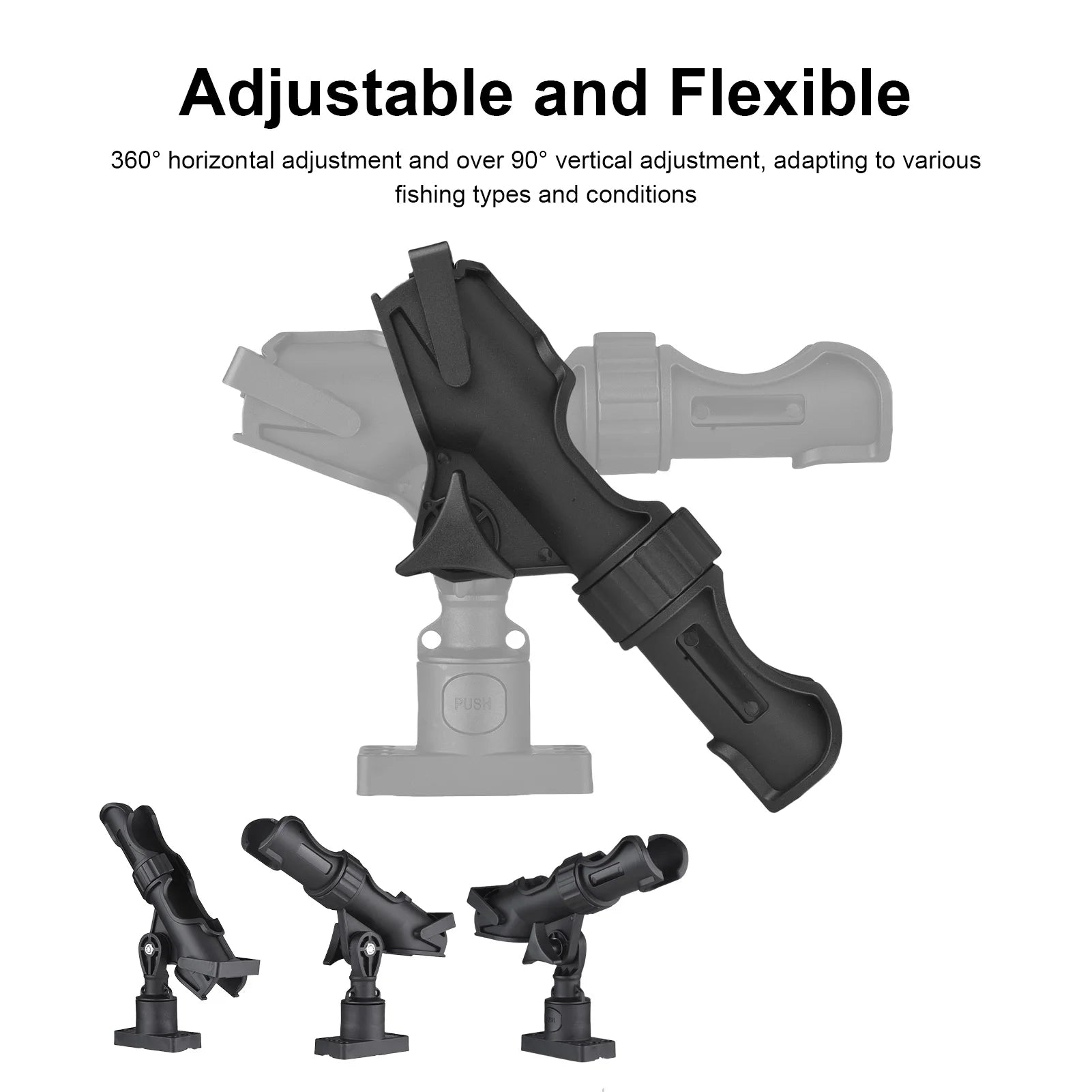 360-Degree Adjustable Fishing Rod Holder for Kayak and Boat