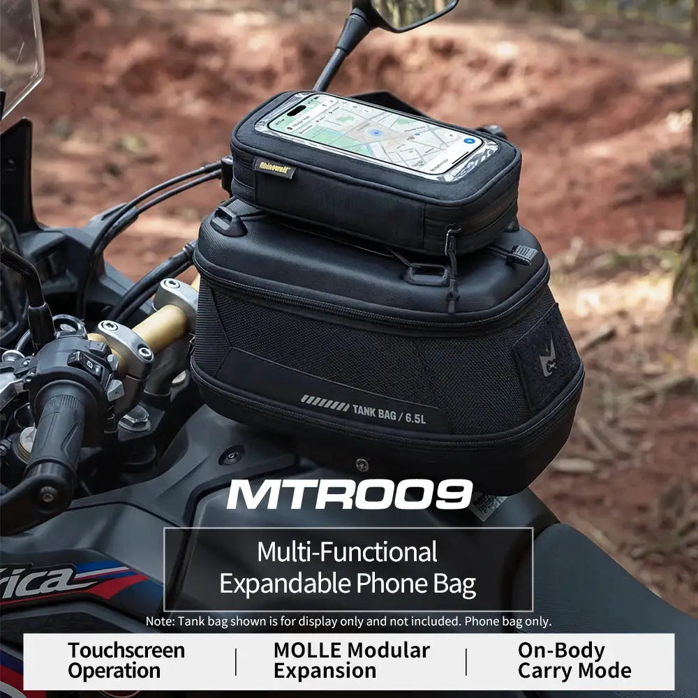 Rhinowalk Motorcycle Multi-Functional Expandable Phone Bag 1L Supports 7 Inch Phone Easy Navigation Molle Model Tool Bag by InterCyprus Trading Ltd