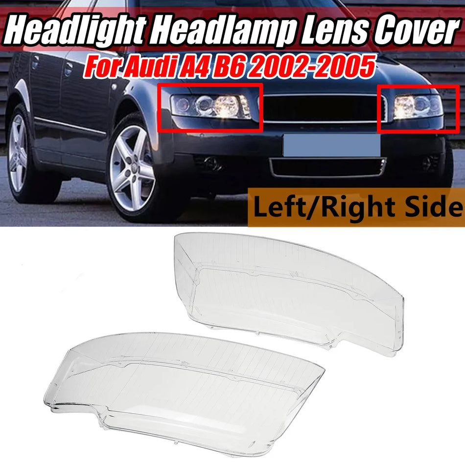 Cobertura transparente de lente de farol em ABS para Audi A4 B6 8E0941029AD