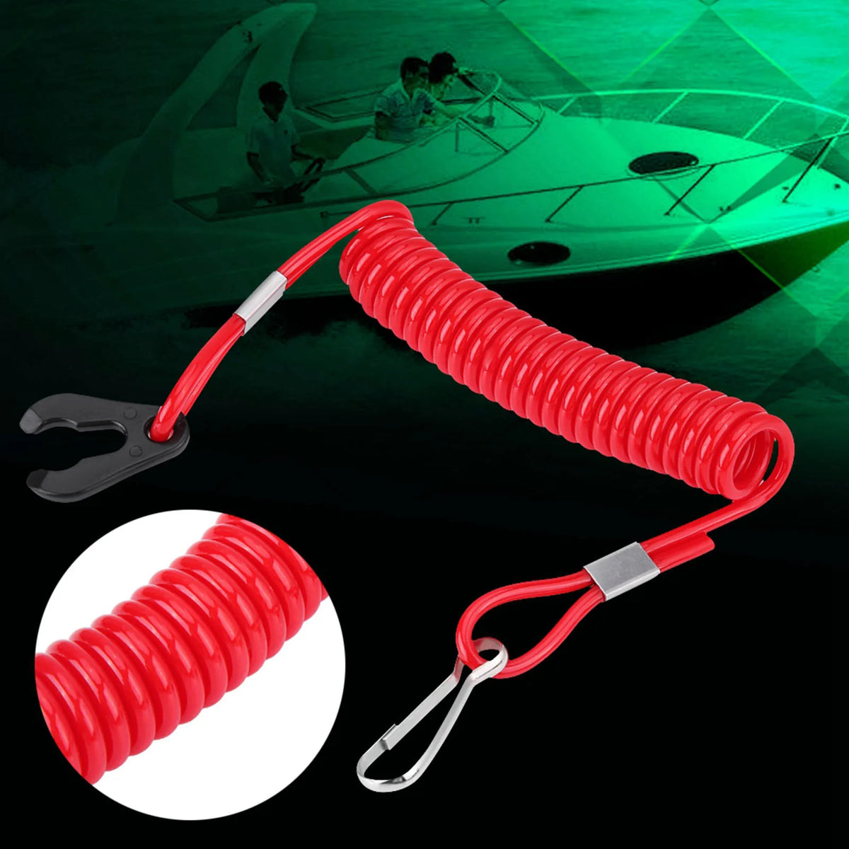 Universal Boat Engine Kill Switch | Emergency Stop Lanyard for Motorboats &amp; Outboards