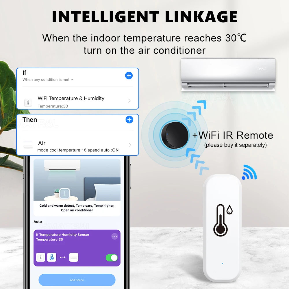 SZKOSTON Zigbee Smart Temperature and Humidity Sensor for Home Automation
