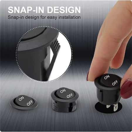 12V Round Rocker Switch &ndash; Reliable Power Control for Automotive and Marine Use