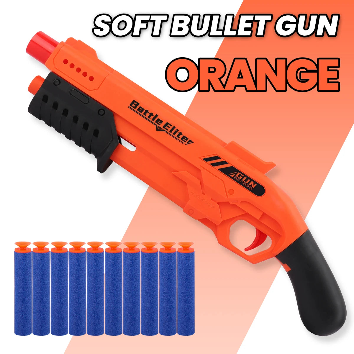 Kids Soft Bullet Blaster Toy Gun Orange