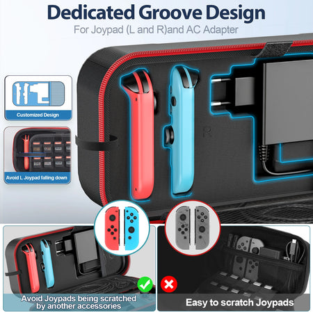 Durable Waterproof Travel Case for Nintendo Switch OLED &ndash; OIVO Large Anti-Scratch Protective Storage Bag