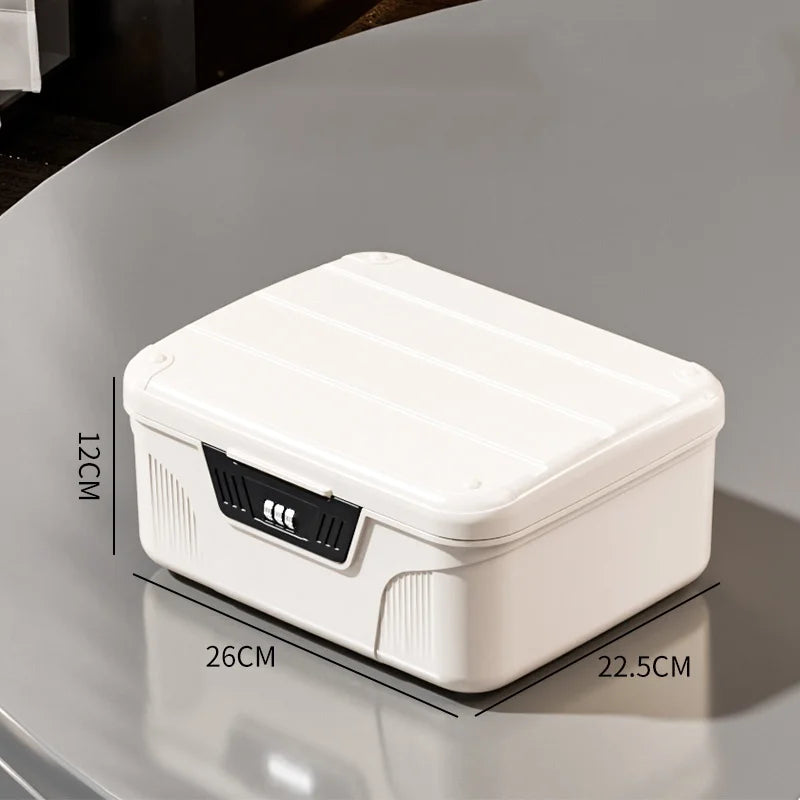 Four Digit Password Lock Safe Box &ndash; Travel Organizer White S