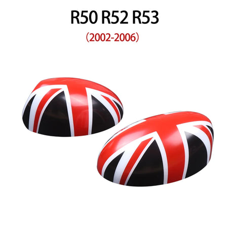 Mini Cooper R50 R52 R53 Black Flag Rear View Mirror Covers - 2PCS Decorative Accessories Black Jack / R50 R52 R53 02 to 06 / Right hand Drive