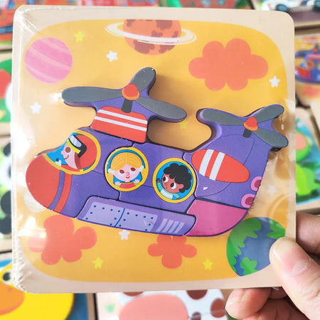 Montessori Wooden Puzzle Boards &ndash; Engaging Educational Toy for Toddlers helicopter