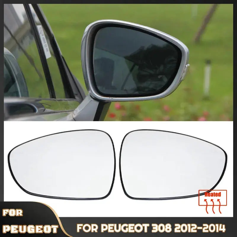 Heated Side Mirror Glass Rearview Mirror For PEUGEOT 308 2012 2013 2014 Car Accessories by InterCyprus Trading Ltd