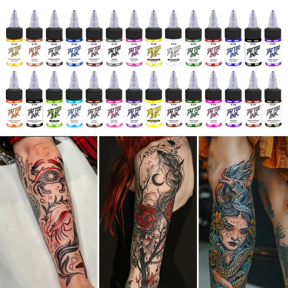 KVM 0.5oz 28 farieb prírodného rastlinného mikro pigmentu tetovacej farby