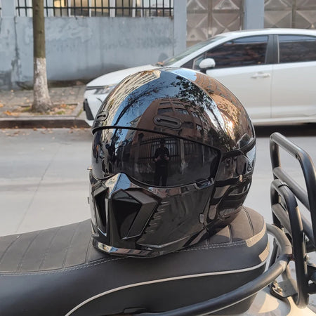 ORZ Motorcycle Retro Helmet &ndash; Bluetooth Slot Ready