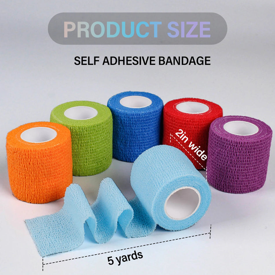Confezione da 12 di Bende Autoadesive 2 Pollici per 5 Yarde Coesive
