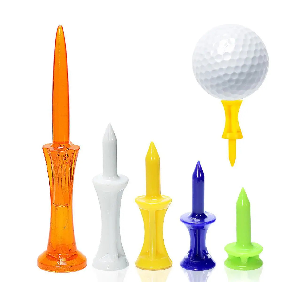 PGM Golf Tees 50pcs &ndash; Durable Plastic Construction 80mm-Random colors
