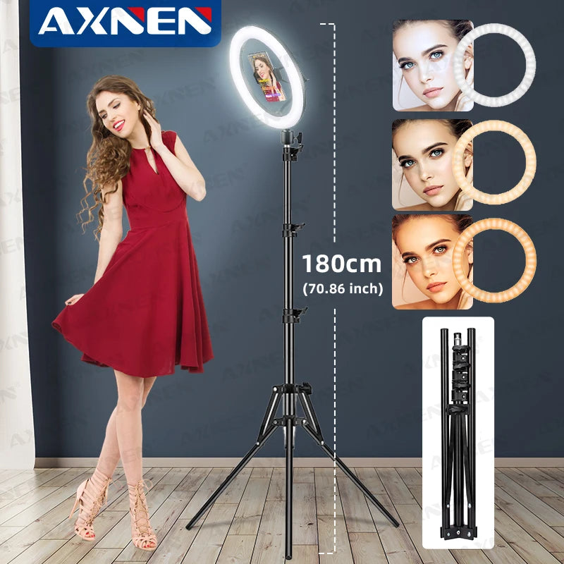 26cm Adjustable LED Ring Light with Tripod Stand for Selfies and Video Creation