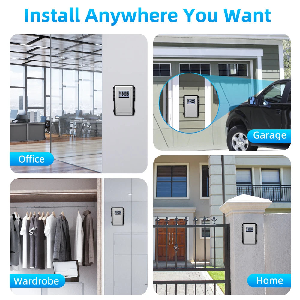 New Key Box 4-Digit Password Safe &ndash; Waterproof Wall Mounted