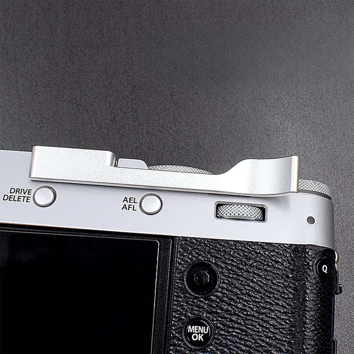 Metal Thumbs Up Hand Grip for Fujifilm X100V, X100F, X-E3 - Silver/Black