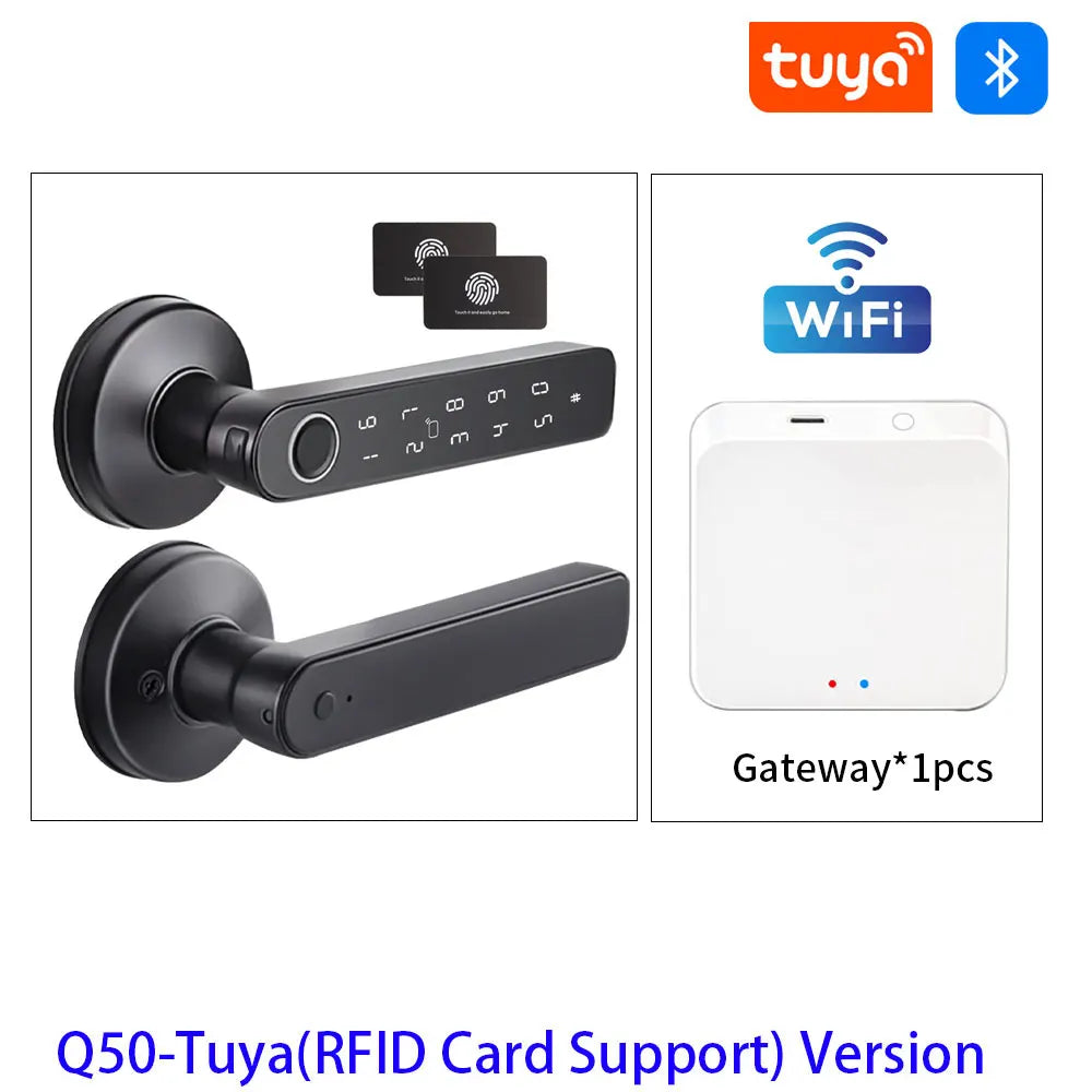 Tuya Smart Fingerprint Door Lock &ndash; Biometric Keyless Entry Q50-tuya-RFID-M1