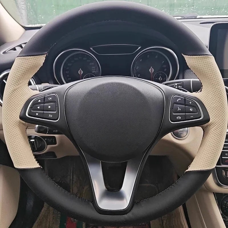 Калъф за волан от шита кожа за Mercedes-Benz A W177 B W247 C-Class