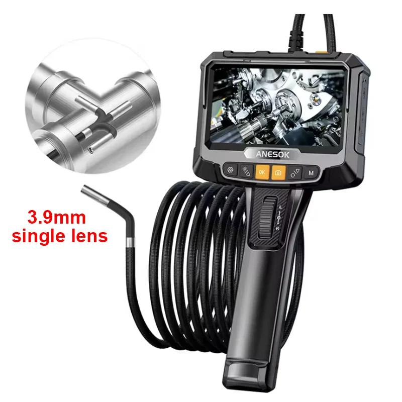 LAFOCH S10 Borescope &ndash; Dual Lens 1080P Endoscopy with 5 Inch HD Screen 3.9mm single lens / 1m